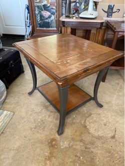 Wood end table