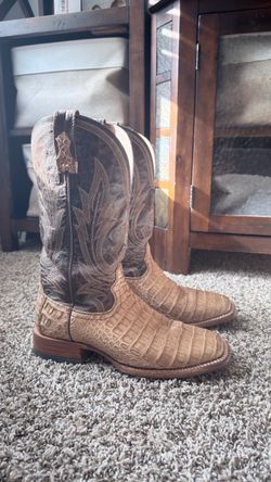 USED MEN’s Ariat Genuine Caiman Belly Boots Size 8.5D