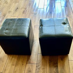Two Small Padded Stools