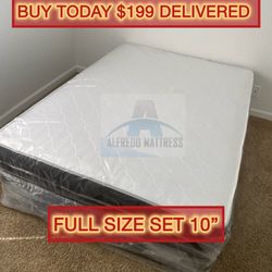 Full mattress with box spring (2pc set - new) 