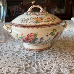 Coalport "Pembroke" Antique Hand painted covered dish