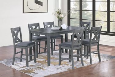 NEW 7 PC Counter Height Table Chairs Dining Room Set $10 DOWN