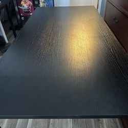 Black Wooden Desk With Metal Legs 