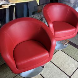 Chairs red swivel