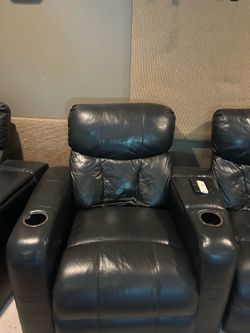 FREE - Black Leather Theater Chairs