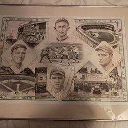 Baseball Broadside Ty, Babe Ruth Baseball Advertising See Pix (35'' x 26'')
