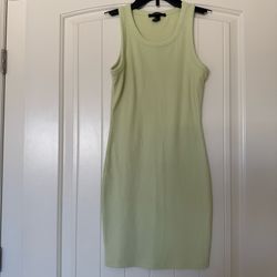 Forever 21 Sage Green Ribbed Bodycon Midi Dress Size Small | Y2K Minimalist Tank Dress | Soft Stretch Summer Capsule Wardrobe