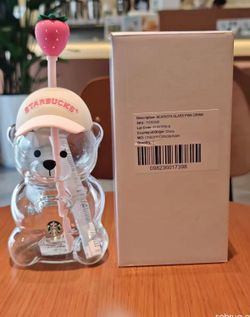 2026 Starbucks Bearista Bear Cup Tumblers Strawberry Topper Baseball Cap 591ml