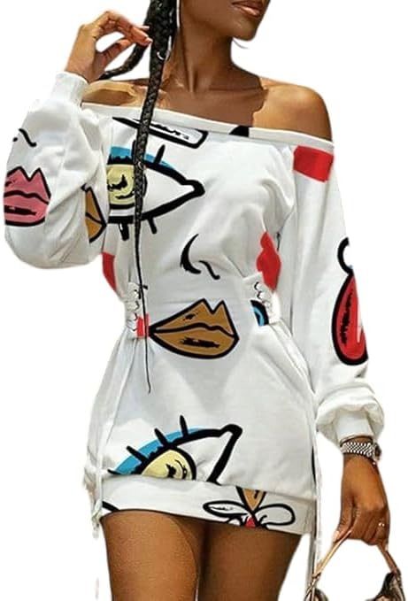Off Shoulder White Sweater Dress Mini
