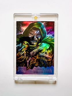 1995 Marvel Comics Marvel Masterpieces Doctor Doom Holoflash Card Limited Edition #3 of 8 Artwork By Julie Bell Chase Rare VHTF