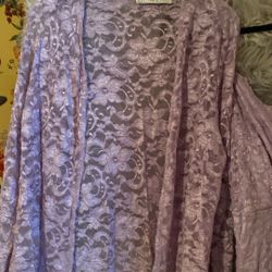 Lavender Jacket And Spaghetti Strap Dress Lace Material