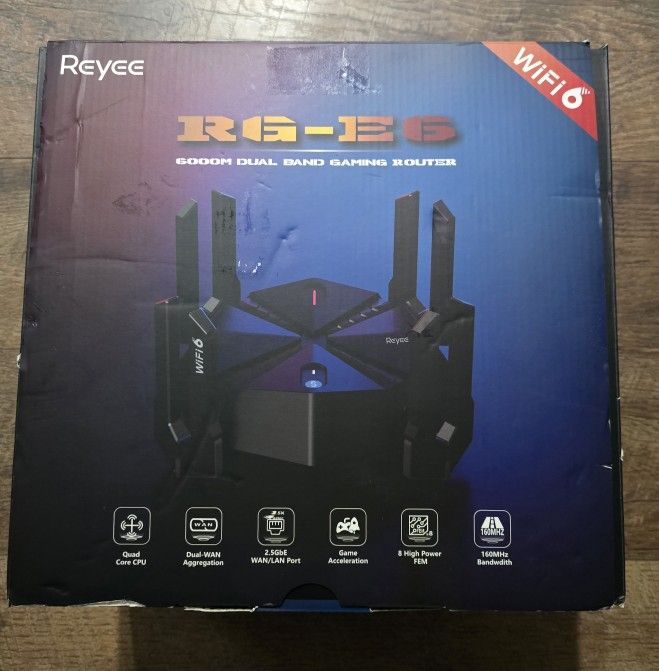 Reyee AX6000 WiFi 6 Router, Wireless 8-Stream Gaming Router, 8 FEMs, 2.5G WAN,2.0 GHz Quad-Core CPU, WPA3, Smart VPN for Large Home