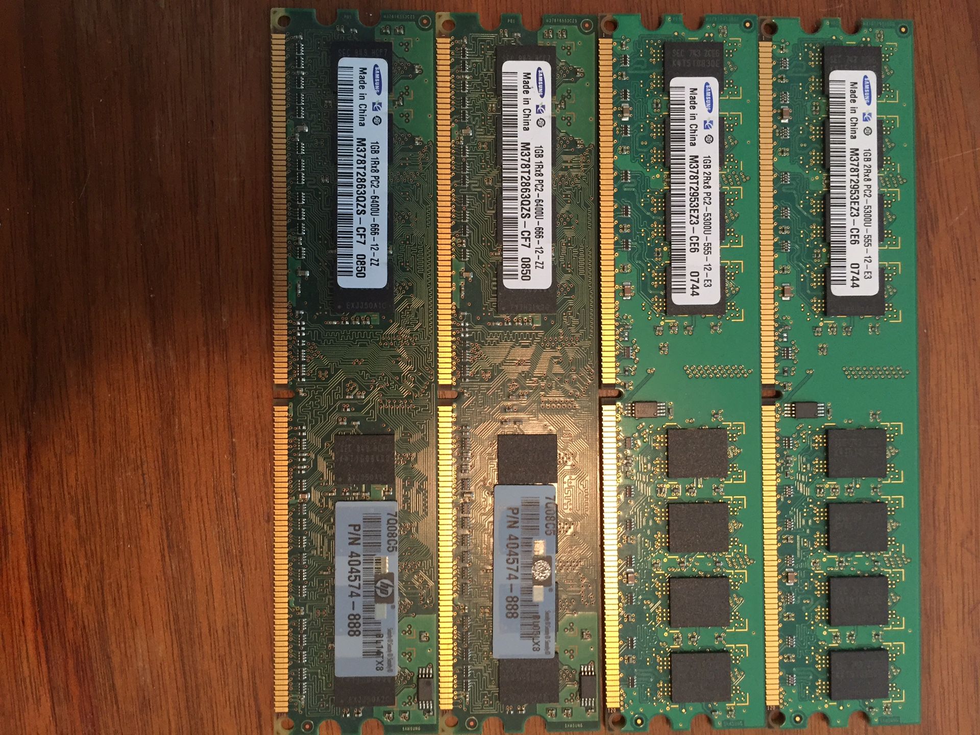 Lot of 5 Samsung 1gb ram cards