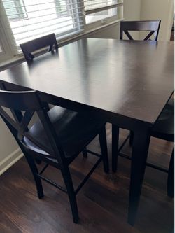 Living Spaces Percy 5-Piece Counter Height Dining Set – Dark Brown/Espresso