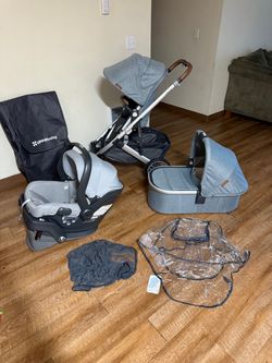Uppababy Cruz V2 Stroller and bassinet and Car seat