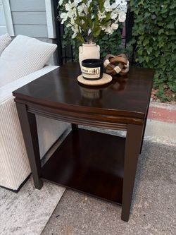 Set of 2 Dark Espresso End Tables | 2-Tier Side Tables | Modern