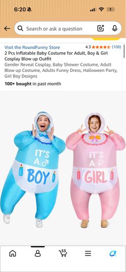 Gender reveal blow up costumes