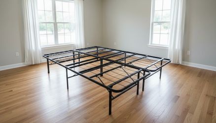 54” Full Size Metal Elevated Platform Bed frame Metal Slat Mattress Support! Foldable easy to store! 14in Height 75in length