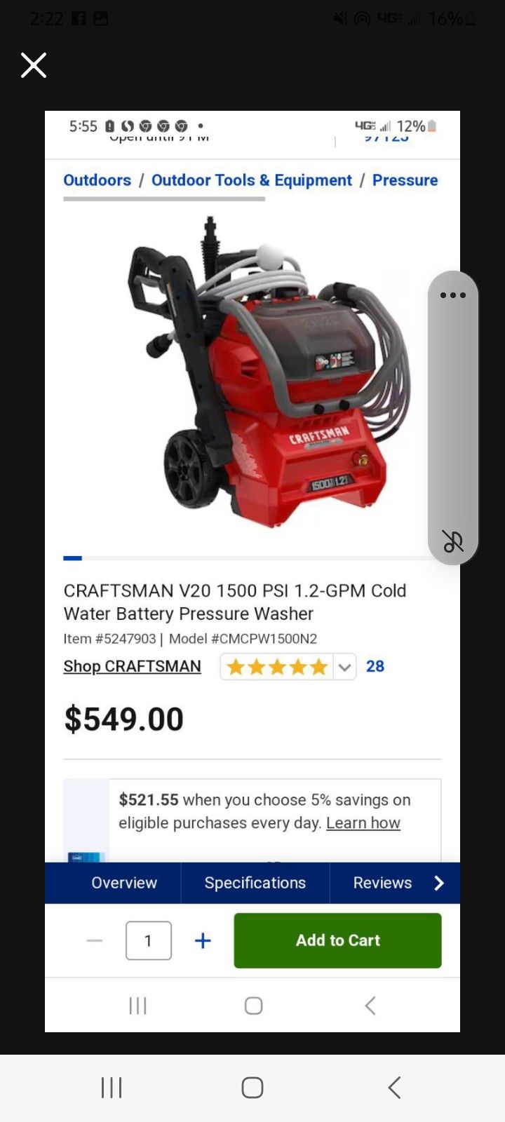 Pressure Washer New In Box  (contact info removed)