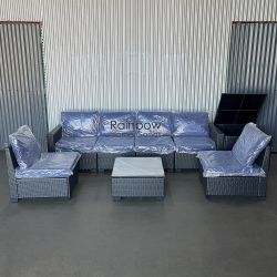 8pc Outdoor Patio Furniture Sectional With Storage