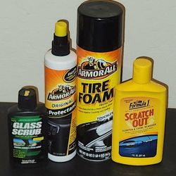 X4 NEW STONER GLASS SCRUB ARMOR ALL ORIGINAL PROTECTANT ARMORALL TIRE FOAM FORMULA 1 SCRATCH OUT AUTO CARE LOT