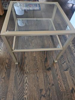 Side tables - Glass with gold frame side tables