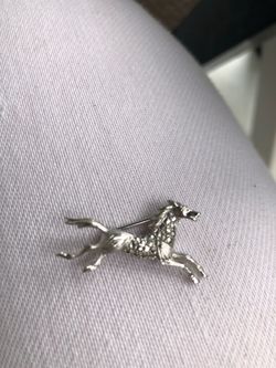 Rare Moissanite Horse Pin