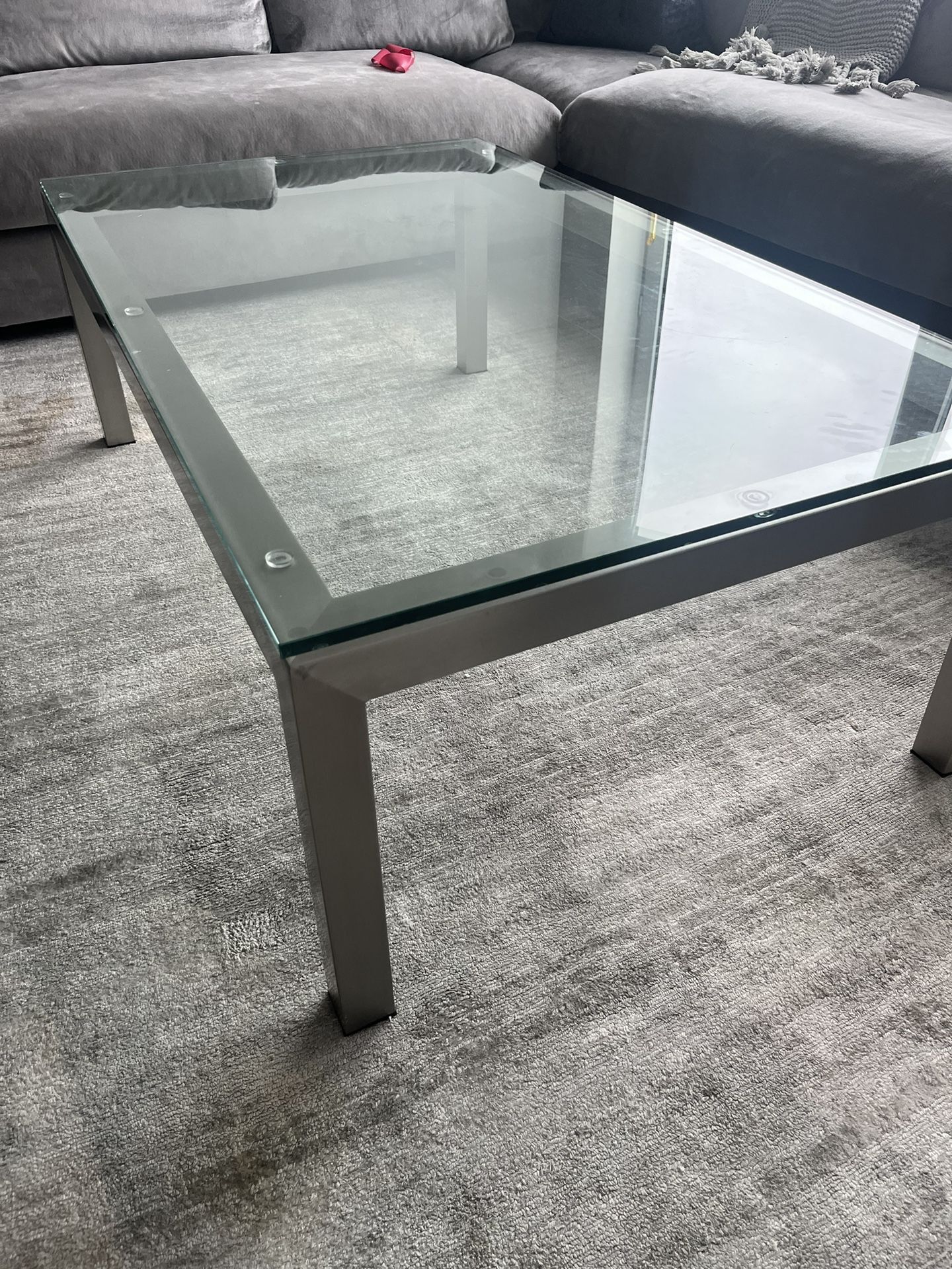 CB2 Glass Coffee Table