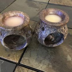 TWO YANKEE CANDLE / HOLDERS - VANILLA SCENT - BOTH FOR $10