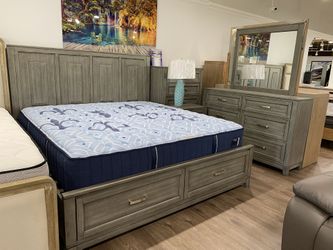 5PC BEDROOM SET ON SALE QUEEN BED DRESSER MIRROR NIGHTSTAND CHEST AVAILABLE  AVAILABLE IN KING/QUEEN READ DESCRIPTION 
