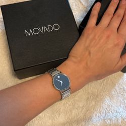 Movado Unisex Watch - Quartz Black Museum Dial Silver Tone Bracelet 