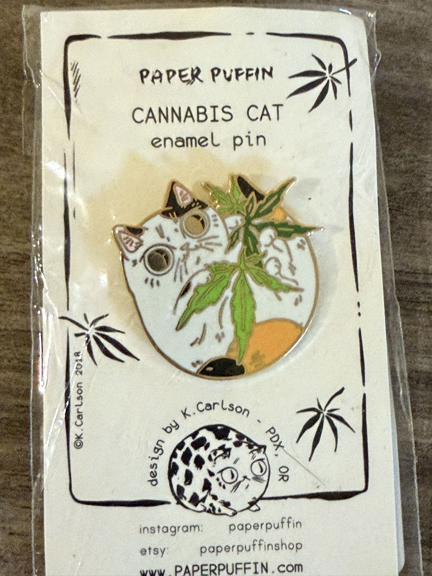 Cannabis Cat Pin