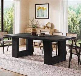 RR0027 Black Dining Table, 63-Inch Farmhouse Kitchen Table
Strong Geometric Frame for Kitchen, Dining, Living Room, Office, Black