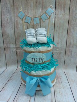 Baby boy rustic diaper cake, simple baby gift, newborn baby gift baby shower gift, hospital gift