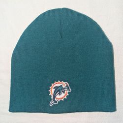 Deadstock Y2K Miami Dolphins VTG NFL Apparel Beanie NWOT Hat Cap