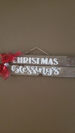 Handmade Farmhouse Christmas Blessing Sign