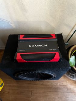 Crunch 4000W Amp + Kicker CompR 15” Sub & Box – Heavy Bass Package
