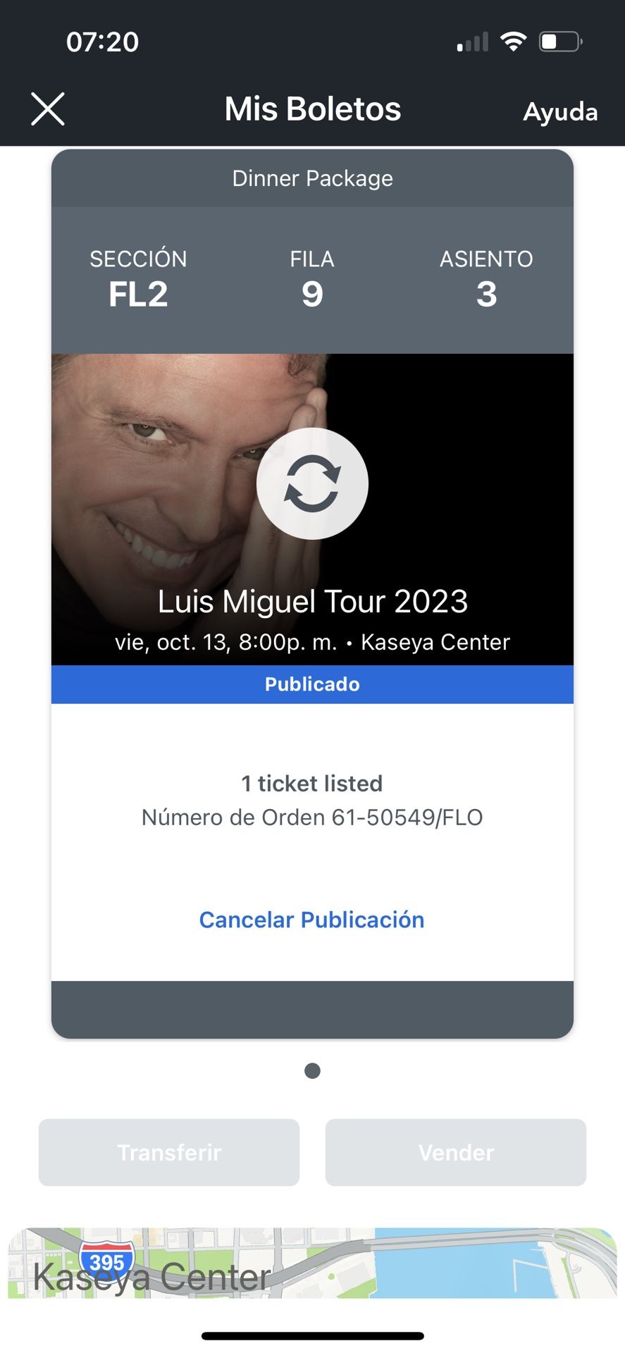 Ticket Luis Miguel Miami 13 Noviembre 2023