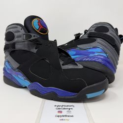 USED 2015 NIKE AIR JORDAN RETRO AQUA 8 VIII SIZE 10