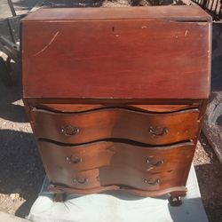 Antique Dresser With Writing Desk Wooden 