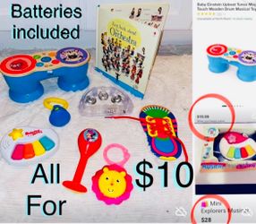 $10 For All of Baby Einstein Drums 🪘& Musical Baby Toys 🎶plus book educational toys instrumental