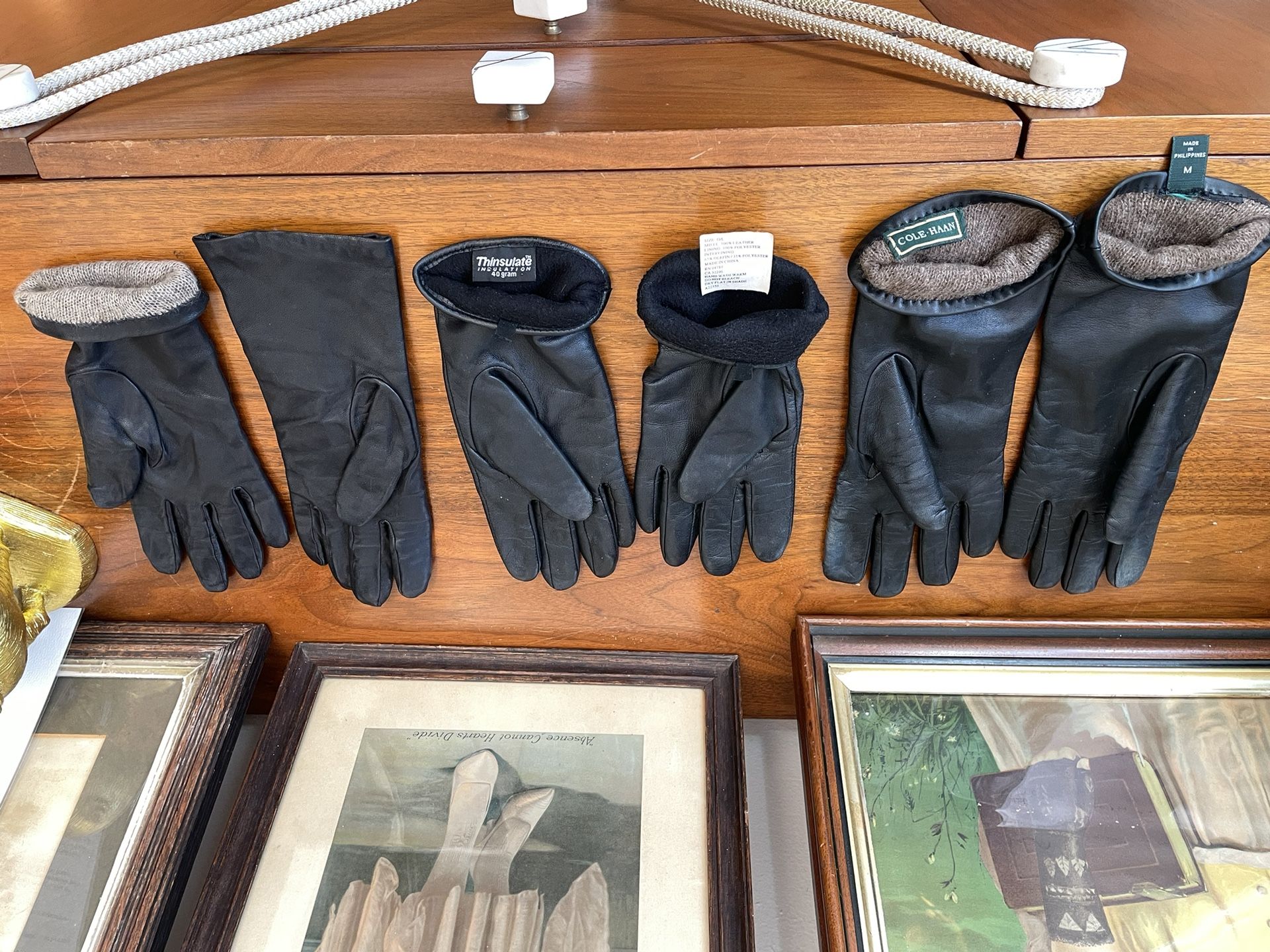 Black Leather Gloves