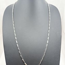 18kt White Gold Filled Vintage Stainless Steel Elegant Barleycorn Chain 29 Inches Classy Lobster Clasp 