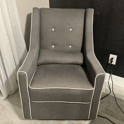 Nursery Swivel/rocking Chair With Storage Ottoman