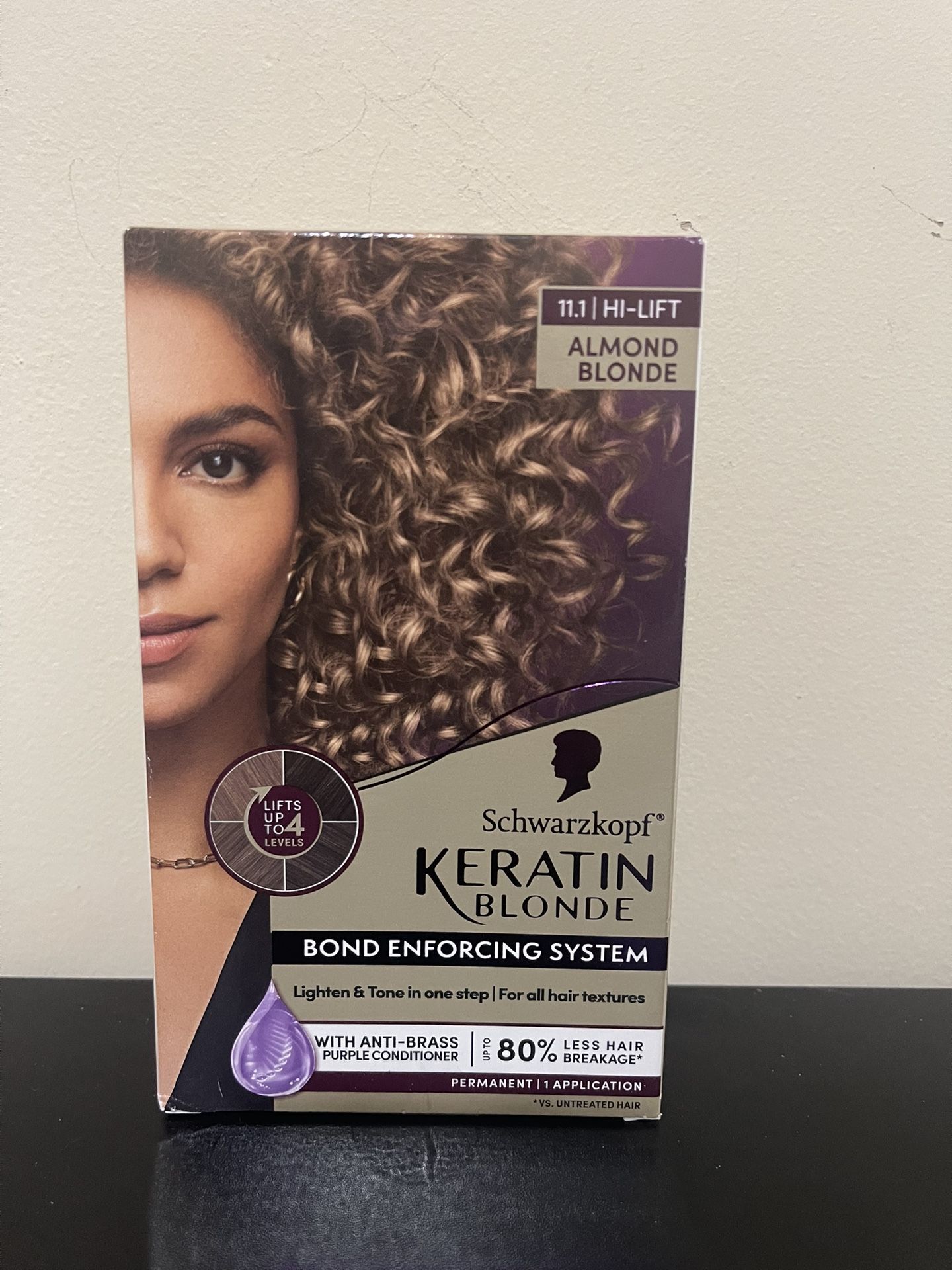 Schwarzkopf Keratin Blonde Hair Dye Permanent Color, 11.1 Almond Blonde Hi-Lift , 1 Application