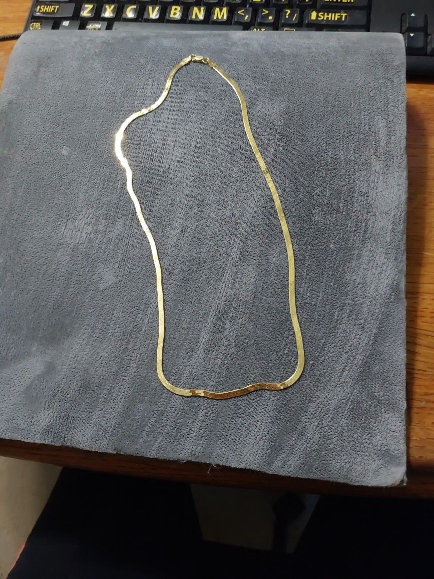 Sterling Silver Gold Plated Herringbone Chain 18" OR 20"