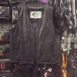 Ladies Used Leather vest size XL