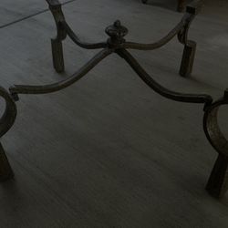 Wrought Iron Glass Side Table