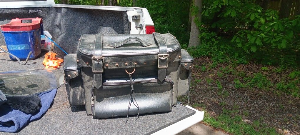 Saddle Bag (sissy bar mount) and pouches (windshield mount)