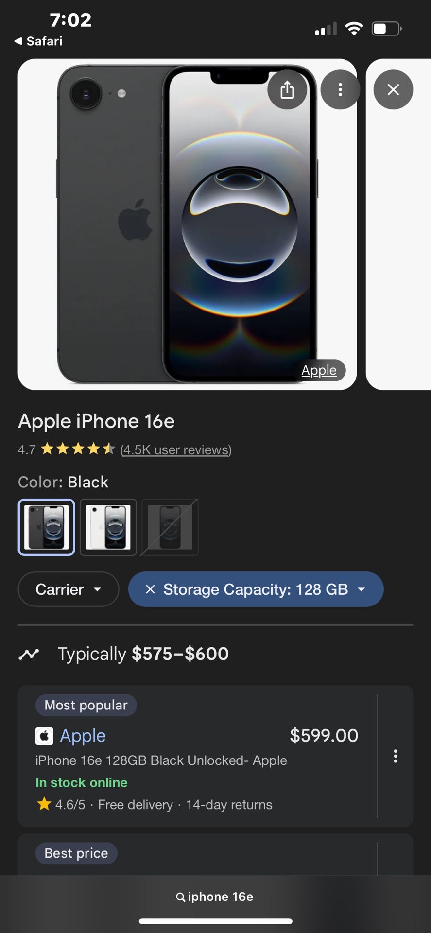 iPhone 16e
